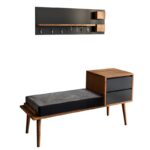 Έπιπλο εισόδου Hamra καρυδί ανθρακί μελαμίνη 120x45x74 5εκ ed328 - Image 3