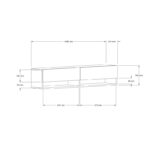 Έπιπλο τηλεόρασης Arges Sapphire Oak 141x30x31cm ed3295 - Image 2