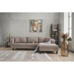 Γωνιακός καναπές Kale Right κρεμ 258x181x83cm ed3298