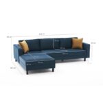 Γωνιακός καναπές Kale Left velvet λαδί 258x181x83cm ed3300 - Image 2