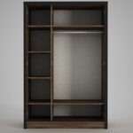 Ντουλάπα Firma καρυδί χρώμα μελαμίνη 120x45x180cm ed3304 - Image 3