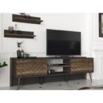 Έπιπλο TV Stabile χρώματος καρυδί ανθρακί 183 6x34 8x55 4cm ed3307