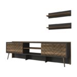 Έπιπλο TV Stabile χρώματος καρυδί ανθρακί 183 6x34 8x55 4cm ed3307 - Image 4