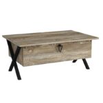 Τραπεζάκι σαλονιού Favore μέταλλο μελαμίνη μπεζ 90x60x38 8cm ed3311 - Image 4