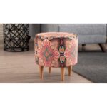 Σκαμπό Liza πολύχρωμο ξύλινα πόδια 40x40x42εκ ed3315