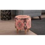 Σκαμπό Liza πολύχρωμο ξύλινα πόδια 40x40x42εκ ed3315 - Image 4