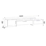 Έπιπλο τηλεόρασης Bergamo μελαμίνη καρυδί μαύρο 180x31 5x46 2cm ed331 - Image 3