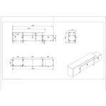 Έπιπλο τηλεόρασης Bergamo μελαμίνη καρυδί μαύρο 180x31 5x46 2cm ed331 - Image 2