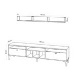 Έπιπλο τηλεόρασης Barney μελαμίνη 180x35x52cm ed3328 - Image 2