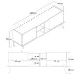 Έπιπλο τηλεόρασης Carma oak 150x34x52cm ed3330 - Image 2
