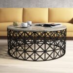 Τραπέζι σαλονιού Ferfor άσπρο μάρμαρο μελαμίνη μεταλλικά πόδια 90x38x90εκ ed3332 - Image 2