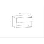 Κομοδίνο Unire λευκό χρώμα 44 6x29x31 6cm ed3336 - Image 2