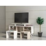 Σύνθεση tv Marcus cordoba λευκό χρώμα μελαμίνη 120x29 5x56 9cm ed3339