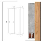 Ντουλάπα Rana δρυς μελαμίνη 100x60x190εκ ed3346 - Image 2