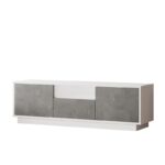 Έπιπλο TV Liberous χρώματος ασημί λευκό 140x35 5x42 5cm ed3357 - Image 4