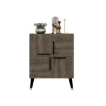 Ντουλάπι Makro καρυδί μελαμίνη 70x35x90cm ed3358 - Image 4