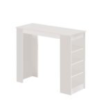 Τραπέζι μπαρ Cocenza άσπρο χρώμα μελαμίνη 120x51 6x101 8cm ed3378 - Image 3