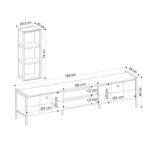 Έπιπλο τηλεόρασης Paola μελαμίνη oak μαύρη 180x34x45cm ed338 - Image 2