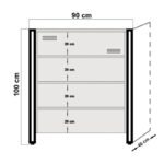 Συρταριέρα Cosmo μέταλλο μελαμίνη 90x100x40cm ed339 - Image 2