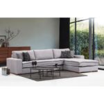 Γωνιακός καναπές Lena Corner γκρι 323x190cm ed3408