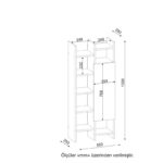 Βιβλιοθήκη Adaline άσπρο μελαμίνη 55 2x25x130εκ ed3409 - Image 2