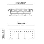 Καναπές τετραθέσιος Buono καφέ 276x100x78cm ed3413 - Image 2