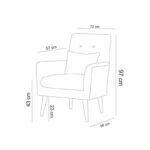 Πολυθρόνα Zeni πράσινη 72x97x66cm ed341 - Image 3