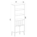 Βιβλιοθήκη Spica άσπρο μελαμίνη 60x30x175εκ ed3423 - Image 2