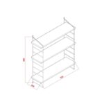 Ράφι τοίχου Armoni καρυδί μελαμίνη 72x85x20cm ed3429 - Image 2