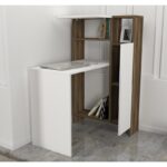 Γραφείο Mila λευκό καρυδί 45x45x73cm μελαμίνη ed3435 - Image 4