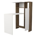 Γραφείο Mila λευκό καρυδί 45x45x73cm μελαμίνη ed3435 - Image 2