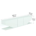 Έπιπλο τηλεόρασης Diamantino λευκό μοριοσανίδα με επικάλυψη μελαμίνης 180x30x40cm ed343 - Image 2