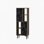 Βιβλιοθήκη Toro καρυδί μαύρο χρώμα μελαμίνη 50x29 6x135cm ed3444 - Image 4