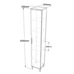 Ντουλάπι μπάνιου Veo καφέ ανθρακί μελαμίνη 29 5x29 5x183 6εκ ed3447 - Image 2