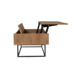 Τραπέζι σαλονιού Estrela καρυδί μελαμίνη μεταλλικός σκελετός 120x60x43εκ ed344 - Image 5