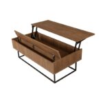 Τραπέζι σαλονιού Estrela καρυδί μελαμίνη μεταλλικός σκελετός 120x60x43εκ ed344 - Image 4