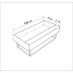 Τραπέζι σαλονιού Estrela καρυδί μελαμίνη μεταλλικός σκελετός 120x60x43εκ ed344 - Image 2