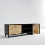 Έπιπλο TV Poesia 2 oak μαύρο χρώμα μελαμίνη 180x40x55cm ed3475 - Image 4