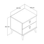 Κομοδίνο Grande 52x45x55 1cm μελαμίνη ed3477 - Image 2