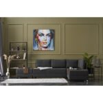 Γωνιακός καναπές κρεβάτι Fly Right ανθρακί 210x280x70cm ed347