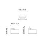 Πολυθρόνα Mardi 118x107x75cm ύφασμα nubuck ed3482 - Image 2