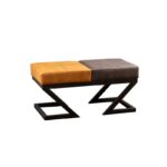 Σκαμπώ Cosi ανθρακί μουσταρδί χρώμα μεταλλικό 92x46x44cm ed3493 - Image 3