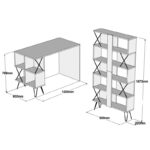 Set γραφείο και βιβλιοθήκη Mantallo λευκό χρώμα μελαμίνη 120x60x78 8cm ed3496 - Image 2