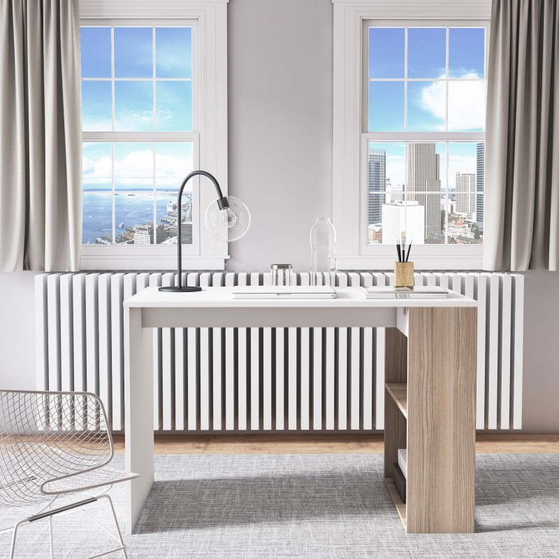 3498_0-800x800 Γραφείο Montone λευκό sonoma χρώμα 112x60x75cm μελαμίνη ed3498 - Image 1