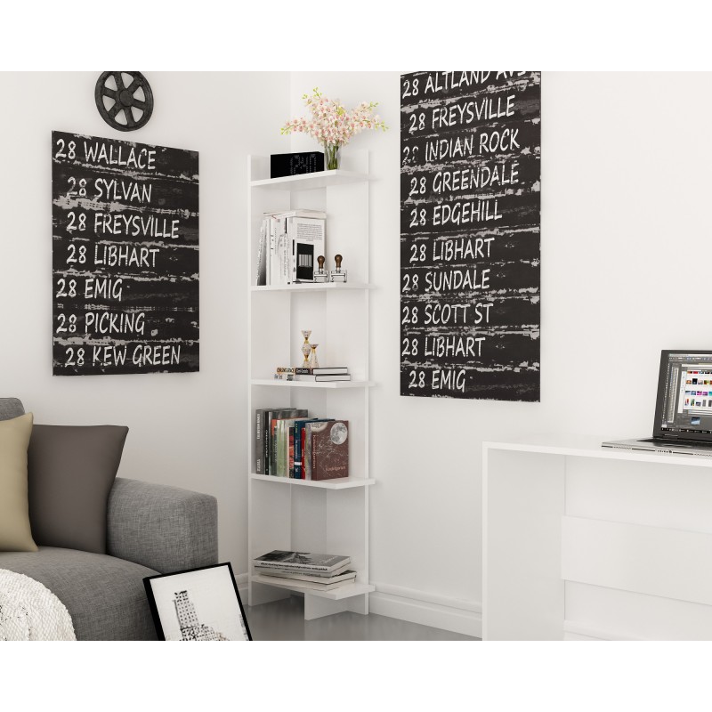 3507_0-800x800 Βιβλιοθήκη Alis άσπρο μελαμίνη 45x22x170εκ ed3507 - Image 1