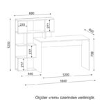 Γραφείο Appari λευκό καρυδί χρώμα μελαμίνη 164x60x120cm ed3518 - Image 2