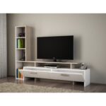 Έπιπλο τηλεόρασης Minel άσπρο Cordoba 168 2x22x120cm μελαμίνη ed352 - Image 5