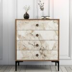 Συρταριέρα Lisbona καρυδί λευκό 76x40x90 7cm ed3530 - Image 5