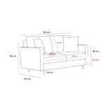 Καναπές κρεβάτι τριθέσιος Eva ανθρακί 210x90x82cm ed3538 - Image 3