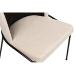 Σετ καρέκλες 2 τεμάχια Dore βελούδο μαύρο κρεμ μεταλλικά πόδια 54x55x86cm ed3545 - Image 5